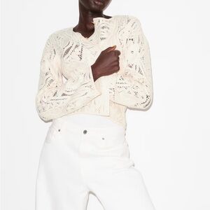 H&M Crotchet Look Cardigan. NWT. Light Beige. Sz S. SOLD OUT